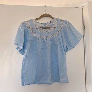Ro & De Anthropologie Lace Flowy Top